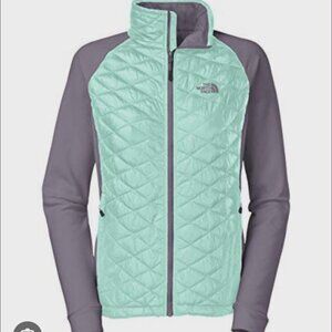 North Face Thermoball full zip puffer purple and teal xsmall